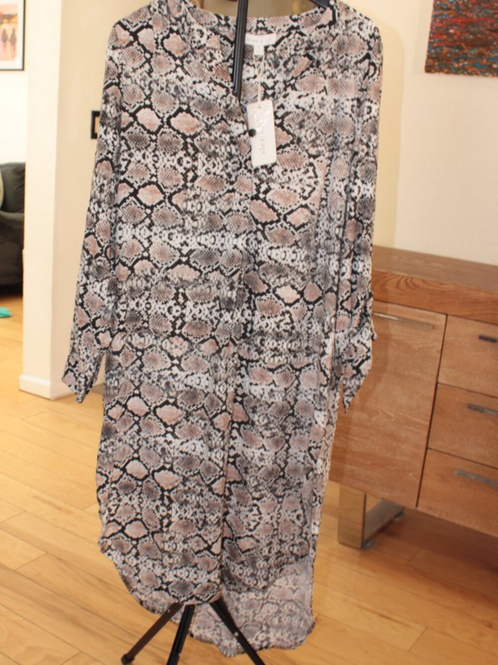 Lex & Lili Snake Print Tunic Shirt Dress Size Medium NWT